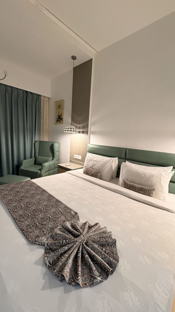 Modern bedroom in The cottage Room at Aarian Woods Resort